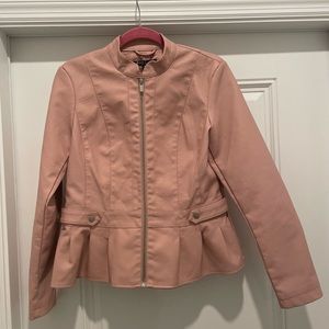 Baccini faux leather peplum jacket. Size Medium.